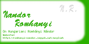 nandor romhanyi business card